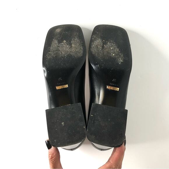 Gucci Baby Horsebit Black Leather Platform Heeled Pumps 37 - Picture 8 of 10